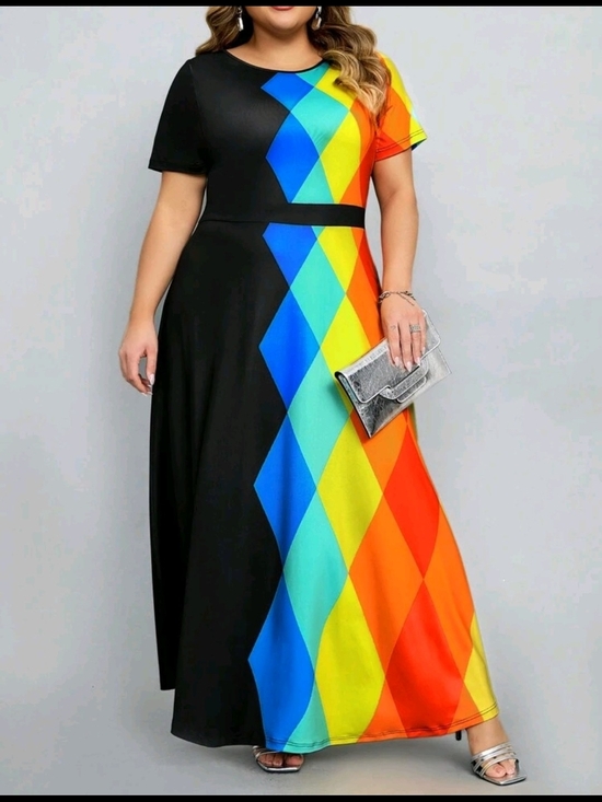 SHEIN Dresses & Skirts - SHEIN CURVE COLORFUL MAXI DRESS SZ 1X